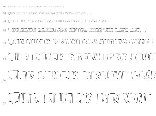 Kosmo Cat font waterfall